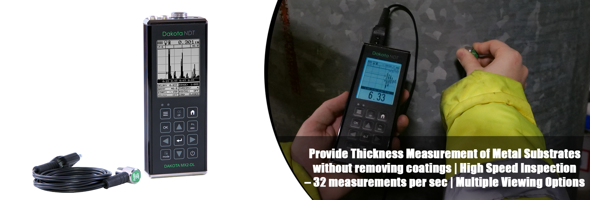 MX2-DL Ultrasonic Thickness Gauge